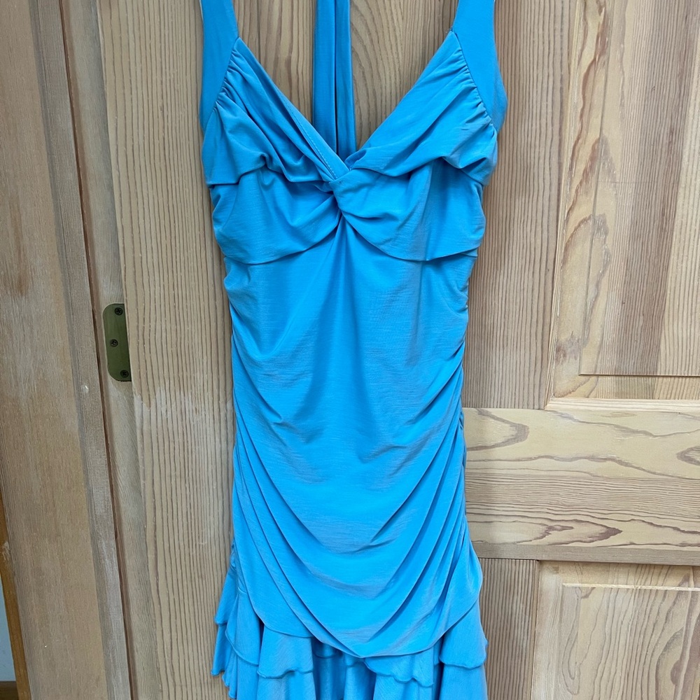 Yessica Light Blue Ruched Dress